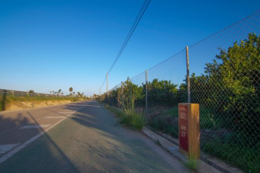Hacia el final de la ruta, se utiliza un carril bici