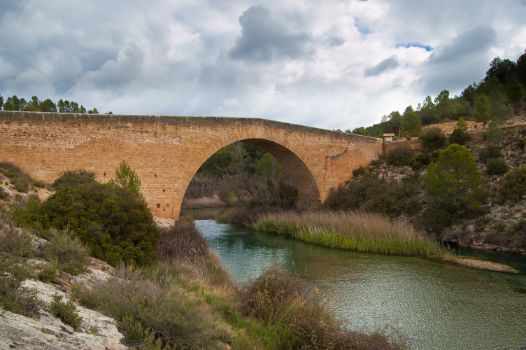 Final del Camino Natural en el puente de Vadocañas