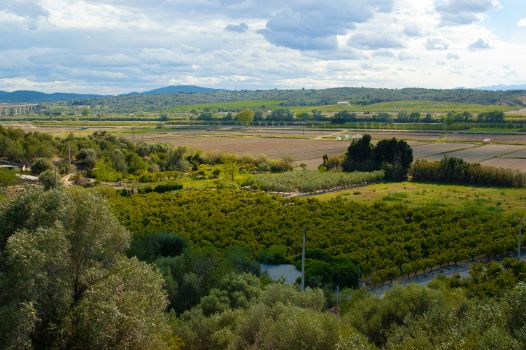 Panoramic view of the Carrilet de la Cava Greenway Nature Trail