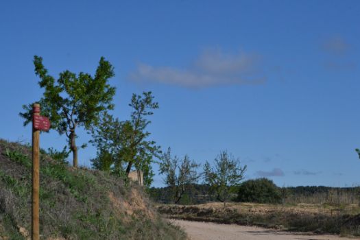 La ruta principal continúa por una pista de tierra