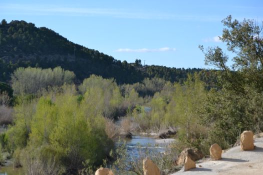 Unas piedras al borde del camino marcan una zona especialmente peligrosa