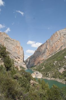 Vista desde la parte superior de la segunda pasarela del Congost de Mont-rebei