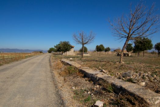 Área de descanso situada en el lugar donde estuvo la estación de Bañares