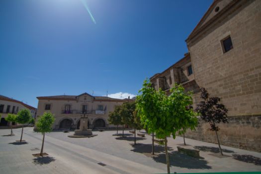 Views of the church and town hall of Torres de Segre