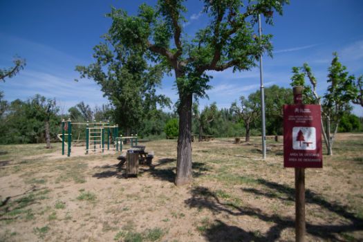 Rest area next to the swimming pool and sports facilities of Torres de Segre