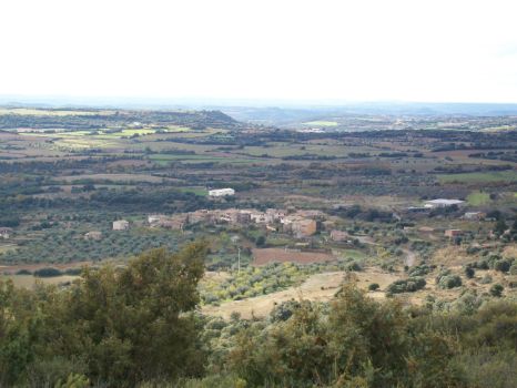  Typical mosaic view of the landscape of the Somontano region, with the village of Radiquero in the background