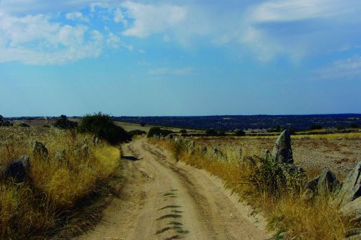 Camino entre paredes de piedra