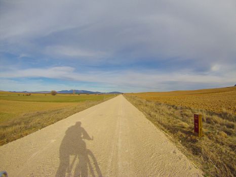 Ciclista viajando por el Camino Natural