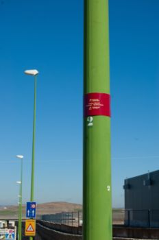 Señalización en alumbrado público en ciclo carril