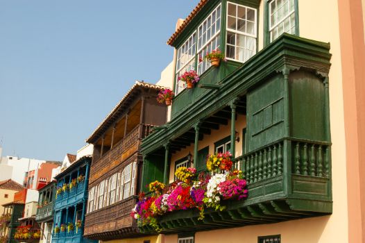 Balcones tradicionales en Santa Cruz de La Palma