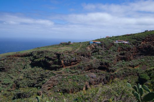 View back to the Barranco de los Sables ravine from the start of stage 4 of the GR130