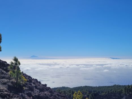 Las islas de Tenerife y La Gomera emergen entre el mar de nubes