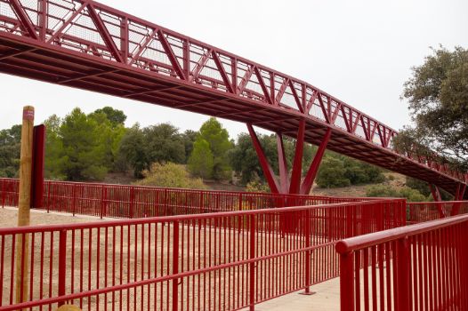 Pasarela metálica sobre la carretera CM-313