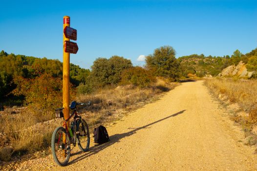 Atardecer en el Camino Natural Vía Verde del Renacimiento