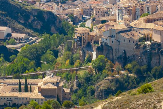 Detalle casas colgadas de Cuenca y puente de San Pablo