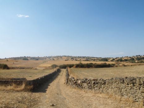 Marcas de continuidad del sendero en un camino rural