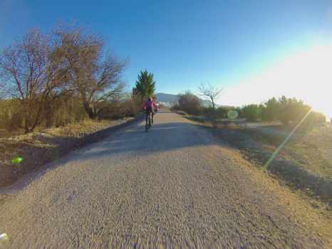 Cicloturista en la etapa 3 del Camino Natural