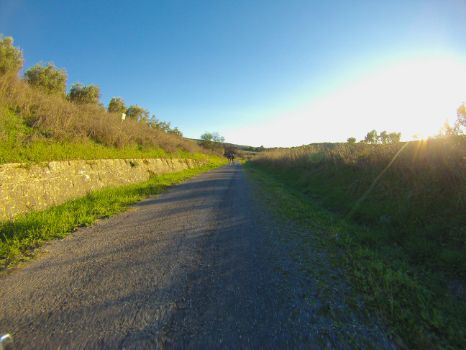 Cicloturistas en la etapa 7 del Camino Natural