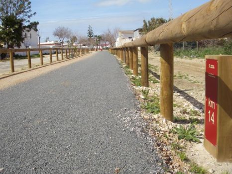 Aspecto del camino a su paso por Chipiona