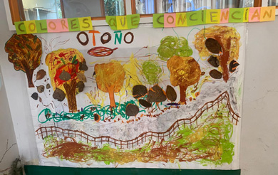 Mural de los alumnos de 1º y 2º de Primaria del CPEE San Cristóbal (Principado de Asturia)