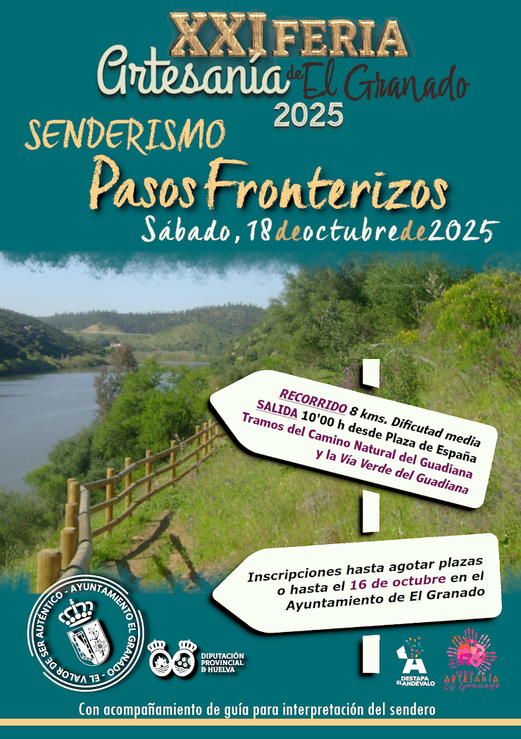 Cartel Informativo del senderismo guiado por el Camino Natural del Guadiana