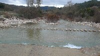 Walkways of Pedruel on the river Alcanadre, a traditional way of crossing rivers in the Sierra de Guara