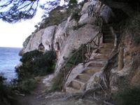 Escalera de salida de un barranco