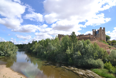 River Esla next to the castle of Valencia de Don Juan