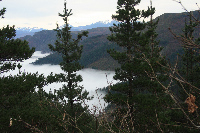 Vistas sobre el valle del río Pomar a la izquierda del sendero